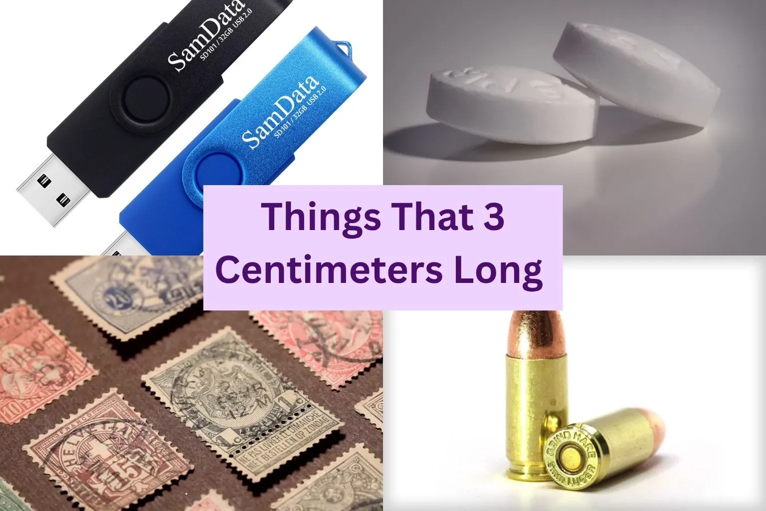 objects that are 3 centimeters long