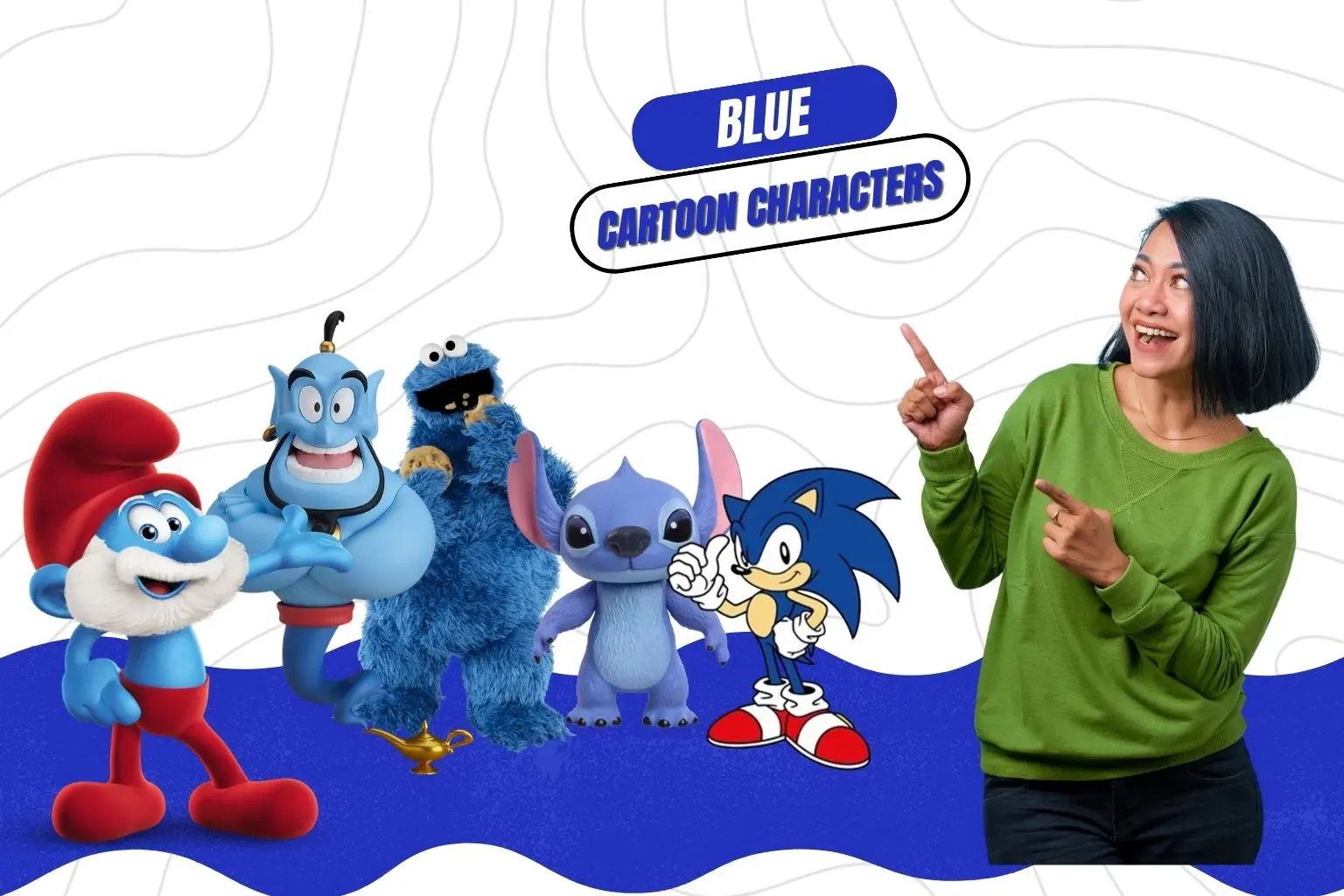 blue cartoon characters